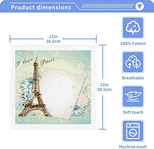 Кигаи 6 пакувања Арт Париз кула мијалници - меки крпи за лице, теретани за теретани, хотел и бањата, крпи за чисто памучно прсти