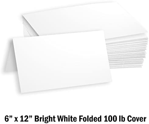 Хамилко картичка за залихи на акции на акции, преклопена 6x12 постигна голема тежина 100 lb картичка за покривање на картички - 25 пакет