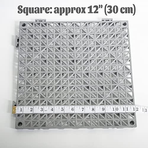 Пакет од 12 модуларни модуларни меѓусебни под-блокирање на подни плочки, гумени дренажни плочки, пластична плоча што не се лизга