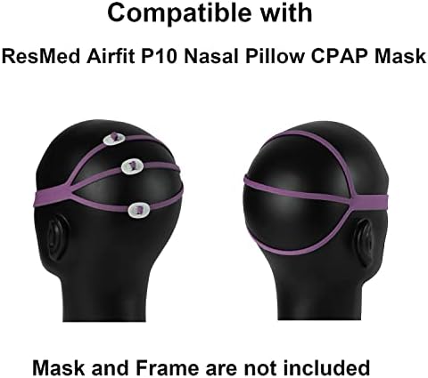 Надграден AirFit P10 Headgear CPAP, глава за замена со 2 пакувања компатибилни со ResMed AirFit P10 назална перница CPAP ленти