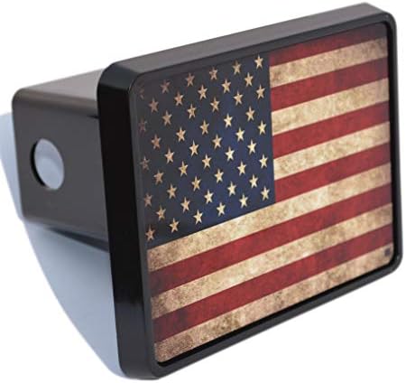 Rogue River Tactical USA American Flager Trailer Hitch Cover Plug Us патриотски гроздобер рустикално знаме