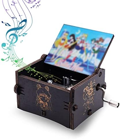 Болунлун морнар Мун музичка кутија, дрвена музичка кутија со рачно обележана. Совршено за детски дрвени играчки, подароци на ќерка, родендени,