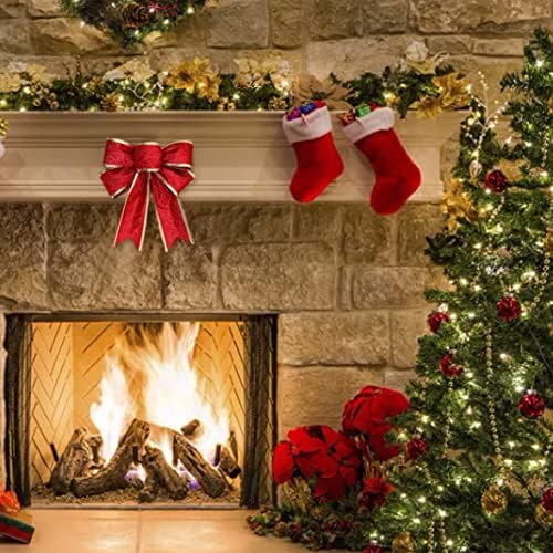 Kuyyfds новогодишна боја украси украси на венец сјај на боцки Божиќни партии декорација 4 парчиња црвени Божиќни лакови панделки