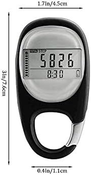 3Д дигитален чекор бројач за клип за одење на педометар со време на клип време 7 дена меморија за одење милји/км вежба Фитнес активност