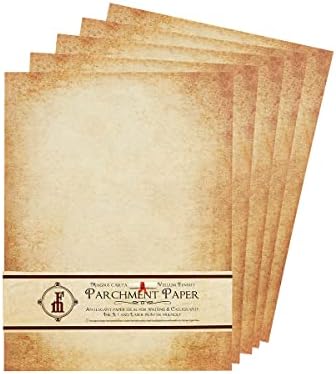 Адвокатска хартија за пергамент со стари лица за пишување и печатење-8.5x11 -Bulk Pack од 100 листови