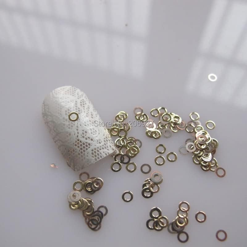 MS171-2 100pcs злато симпатичен круг метал налепница за нокти налепница на налепница за нокти за украсување што не-лепете налепница