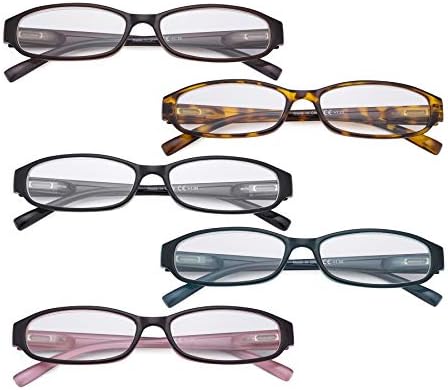 Очила за читање на очи 5 пакувања - Одлична вредност мали читатели за жени кои читаат +0,00