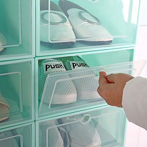 Пластични транспарентни кутии за чевли со преклопување на чевли, задебелен, кутија за складирање на чевли, наредени квалитетни