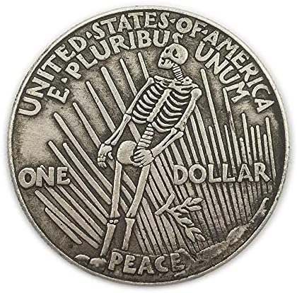 Комеморативна монета за колекционерска монета врежана 1922 година Американска череп минијатурна колекционерска колекционерска колекционерска