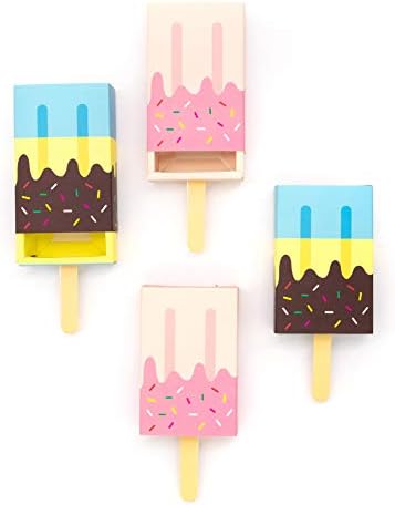 АУЕАР, Кутии За Подароци Од 12 Пакувања Сладолед Во Форма На Сладолед Кутија За Фаворизирање Мини Цртани Бонбони Хартија За Преклопување