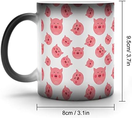 Персонализирана шема за свињи Персонализирана магична кригла Боја Промена на топлина Променлива чаша Чаша, чувствителна на топлина,