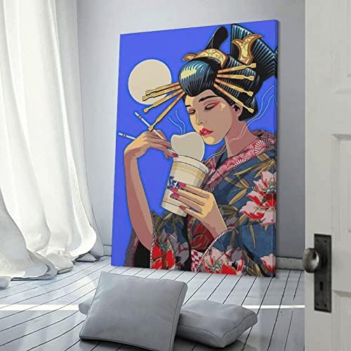 Јапонска wallидна уметност Јапонска гејша сликарска постер соба естетика постер платно платно wallидни уметности за wallидни украси за