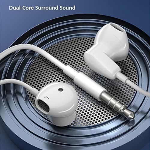 Awker 518 жични ушни уши со слушалки за слушалки во уво, HIFI стерео, моќен бас и кристал чист аудио, компатибилен со iPhone, iPad, Android,