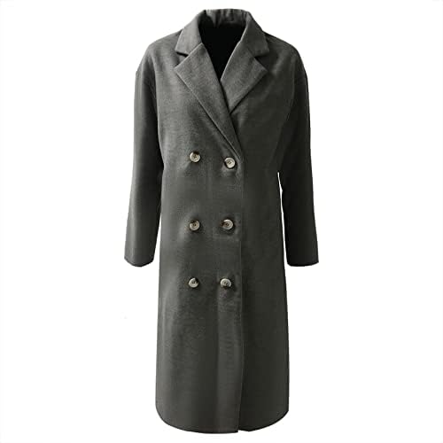 Ndvyxx жени зимски палта долги топла факс волна долга јакни Зимски палта за жени Турнедан јака со долга ракав за надворешна облека