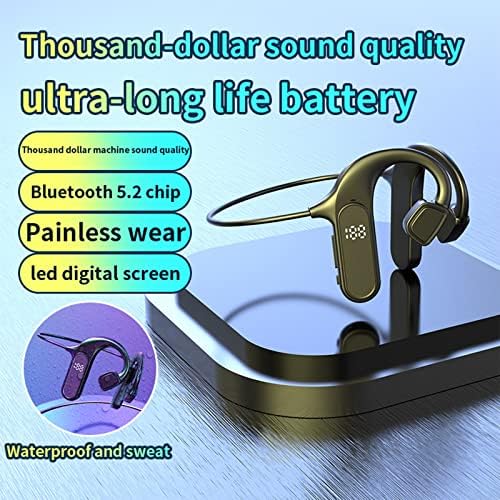 Слушалки за слушалки за безжична спроведување на коските Qonioi, слушалки за отворено уво од Bluetooth 5,2, спортски слушалки