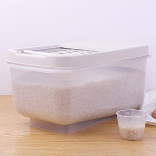 Кабилок домаќинство запечатена кутија за складирање на корпи од ориз пластичен ориз цилиндар 10 кг кујна дебела брашно кофа （39x21,5x19cm）
