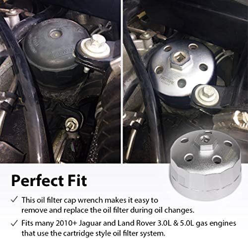 FirstInfo 3/8 диск 90,2 mm 15 Flutes Filter Filter Crent, компатибилен со Land Rover & Jaguar - одговара на 3,0L & 5.0L гасни мотори