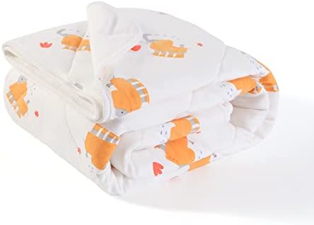Choce Chick Baby Cable For Girls Boys Super мек двоен слој, органски памук што прима ќебе со шема на слонови, ќебе за креветчиња