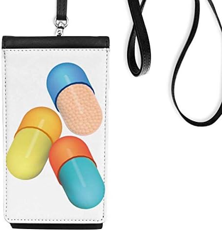 Здравствени производи Капсула пилула за пилули Телефонска чанта за закачување на мобилна торбичка црн џеб