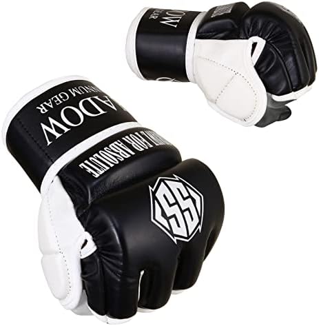 Сенка Станум Gear MMA Grappling Grappling нараквици за бокс, тренинг, спаринг, отворена палма за заштита на зглобот на зглобот на прсти