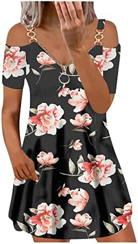 Miashui жена летен фустан печатен памук имитација надвор од фустанот за рамо летен фустан