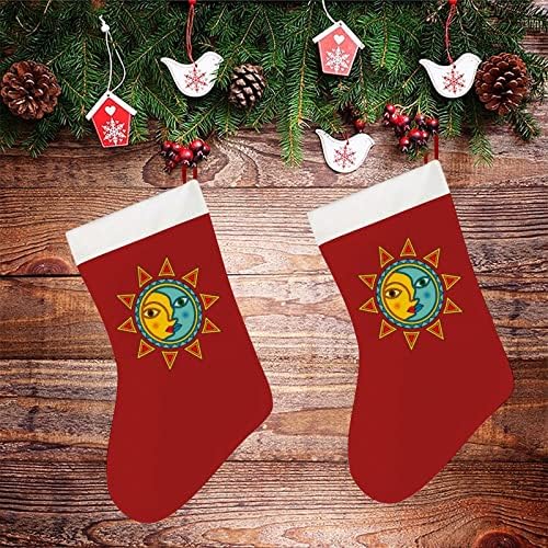 Божиќна месечина Божиќно порибување кратки плочи на Божиќни чорапи што висат украс за украсување на камин на новогодишна елка 26x42cm