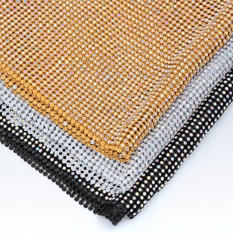 Xmtxzym сјај AB кристално стакло Rhinestone Mesh Trim Sweating Diamond Ribbon Fabric Strass Applices за облека