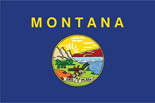 Налепница на Државно знаме на 2-пакет Монтана | 5-инчи од 3-инчи | Премиум квалитет винил | PD332