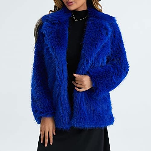 Cokuera женска модна плишана јакна кардиган зимски топол топол ракав руно палто естетски цврста боја јакна кардиган