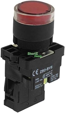 5pcs 22mm NC црвена осветлена светлосна моментална копче за притискање AC 220V ZB2 EW3462 | прекинувачи | -