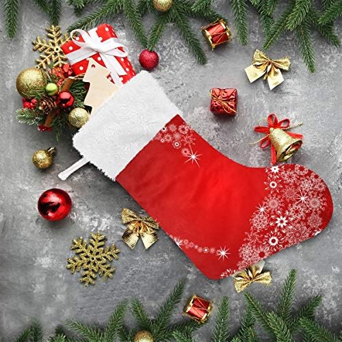 Алаза Божиќни чорапи Црвени Божиќни класични персонализирани големи декорации за порибување за семејни сезонски празници Декор