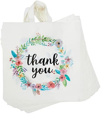 Okuna Outpost 50 пакет Флорал благодарам торби со рачки за мал бизнис, бутик, шопинг, подароци
