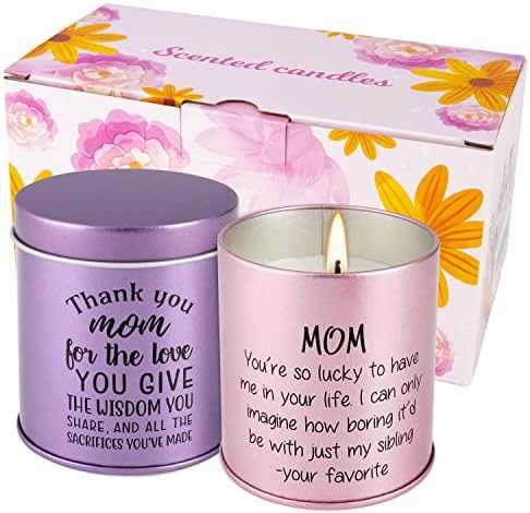 2 пакувања соја миризливи свеќи за Денот на мајката, мама подарок лаванда и цреша од цреша од цреша, идеален подарок за роденден на мајка, Божиќ,