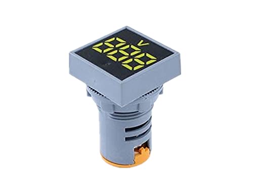 XJIM 22mm мини дигитален волтметар квадрат AC 20-500V напон на напон на напон на напон на мерач на моќност LED индикаторски приказ на