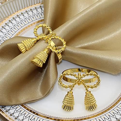 XBWEI 12/ПЦС златни салфетки прстени метални држачи за салфетки за Божиќна вечера за вечера