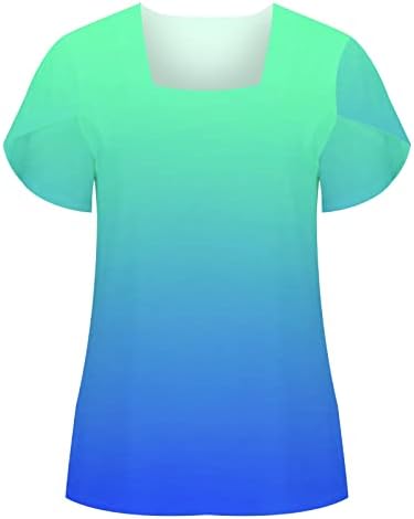 Модна Женска Летна Блуза 2023 Обични Врвови Стоечка Јака За Печатење Ливчиња Маици Со Кратки Ракави