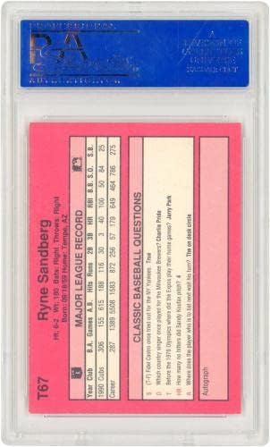 Рајн Сандберг Чикаго Младенчињата Автограм 1991 Класичен Серија 2#T67 ПСА Автентицирани Автентични Тргување Картичка-Млб Автограм Бејзбол Картички