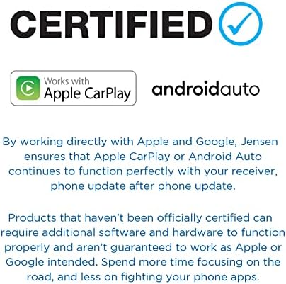 Јенсен J1CA9 9-инчен Сертифициран Apple CarPlay Android Auto | Стерео приемник на екран на допир со сингл Дин | Bluetooth Hands