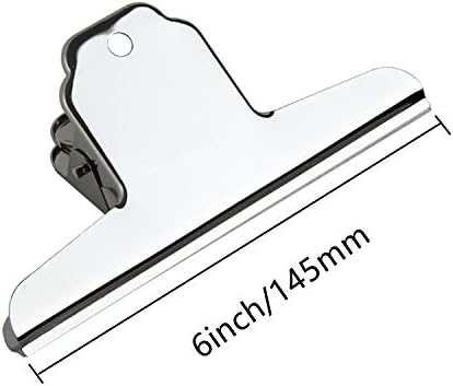 XMHF 6inch Голем клип за булдог, сребрена датотека од не'рѓосувачки челик Датотека пари за врзивни клипови/метални клипови за хартија