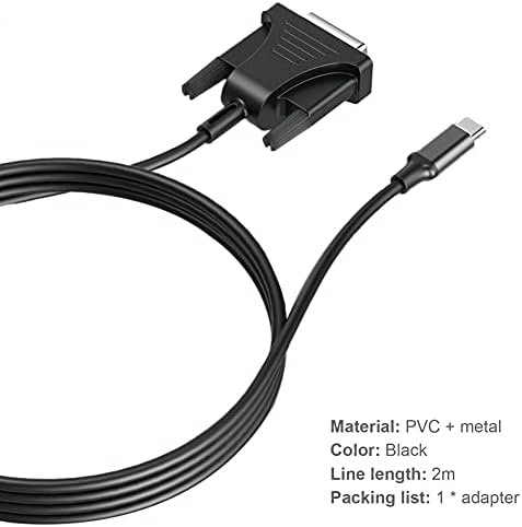 Конектори Конвертор Кабел Стабилен излез со висока резолуција против намалување на USB3.1 Type-C до DVI 1080p 60Hz адаптер за монитор-