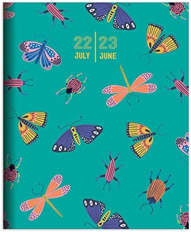 ТФ Објавување грешки и пеперутки | Јули 2022-јуни 2023 календар | Училиште планер 2022-2023 Дневно неделно и месечно | Среден колеџ Планер