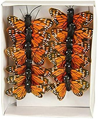 Шинода Дизајн центар 12 парчиња монарх пеперутка декор, 1 , портокал