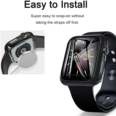 Morterex 2 пакет кутија компатибилен со Apple Watch Series 6/5/4/ SE, тврд компјутер случај со заштитен стакло на екранот за iWatch