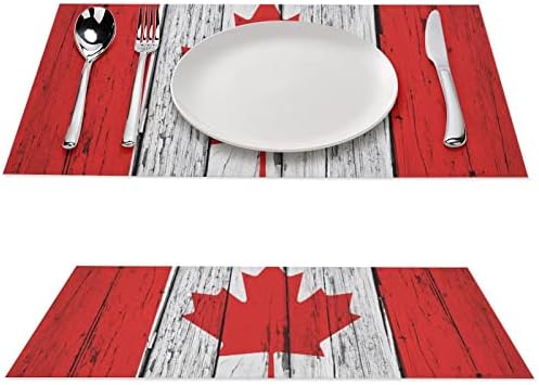 Канада знаме гранџ дрва ПВЦ маса за маса, подлога за подлога за подлога за табели за трпезариска маса за трпезариска маса