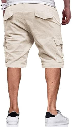 Машки Панталони МИАШУИ Плус Големина Машка Летна Еднобојна Плус Големина Секојдневни Сите Шорцеви Модерни Ткаени Товарни Панталони со 4