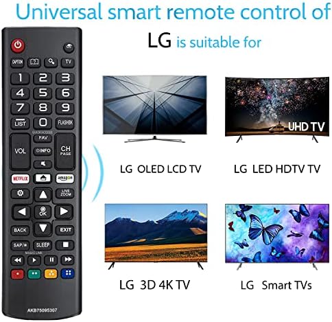 【Пакет од 2】 Универзална замена за сите LG далечински управувач Smart TV OLED LED LED HDTV 3D 4K паметни телевизори AKB75095307