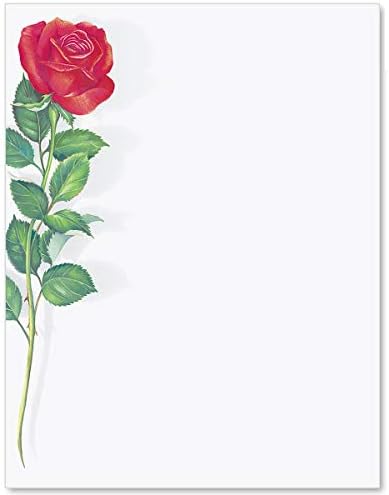 Трудови со црвена роза, 8 1/2 x 11 инчи, 100 брои