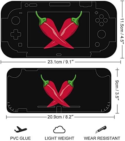 Налепници за вкрстени чили пиперка ја покриваат заштитната плоча на кожата за прекинувачот Nintendo