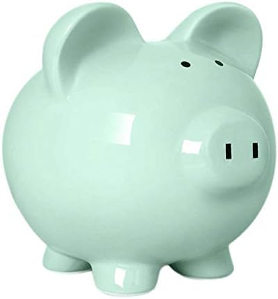 BBSJ Piggy Bank За да заштедите пари - Керамичка свињи Пинк Свинг банка - Идеално за монети и банкноти Безбедна заштеда на пари за новороденчиња