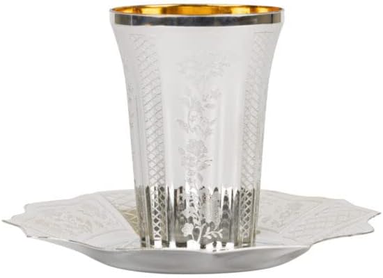 Премиум Чаши За Еднократна Употреба Кидуш Со Послужавници, 5,5 мл | Елегантни Пластични Тамбли Во Сребрена Боја И Послужавник |